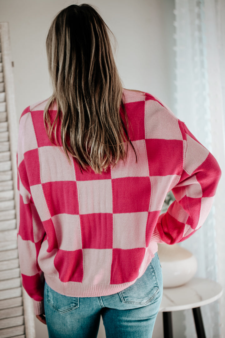 Knit Checkerboard Sweater