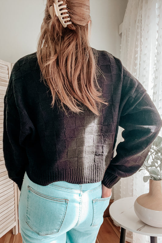 Textured Checker Sweater
