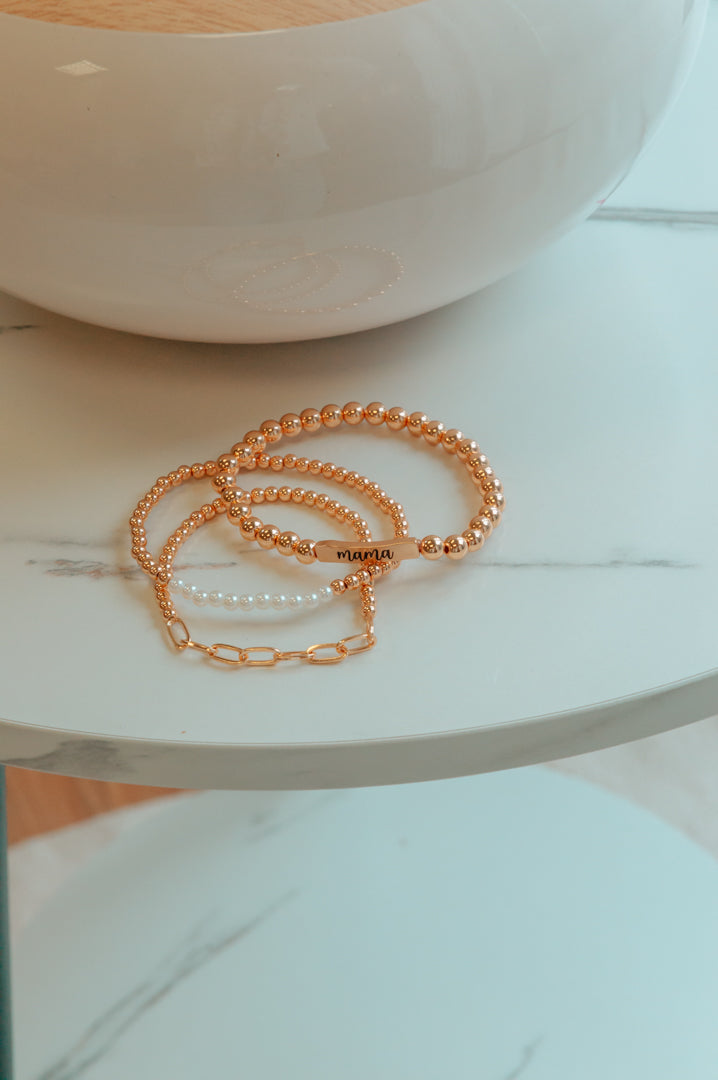 MAMA Pearl Bracelet Set