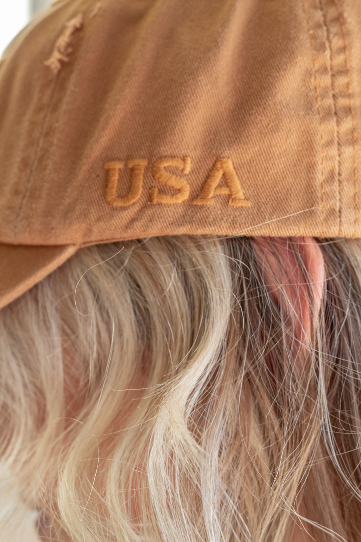 American Flag Washed Cap