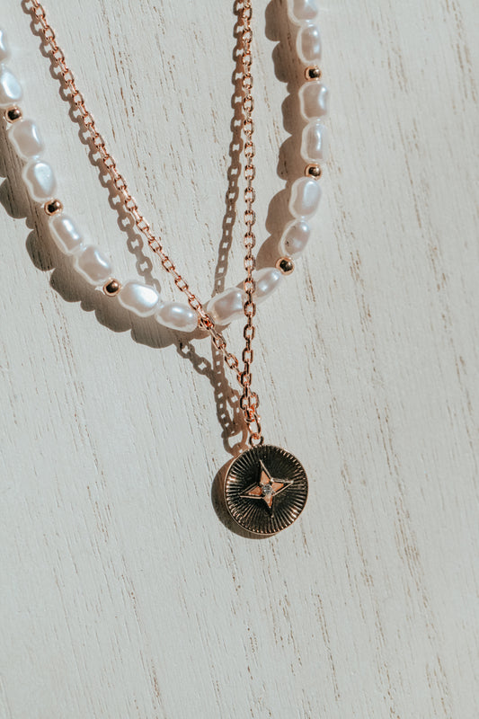 Pearl Layer Star Necklace