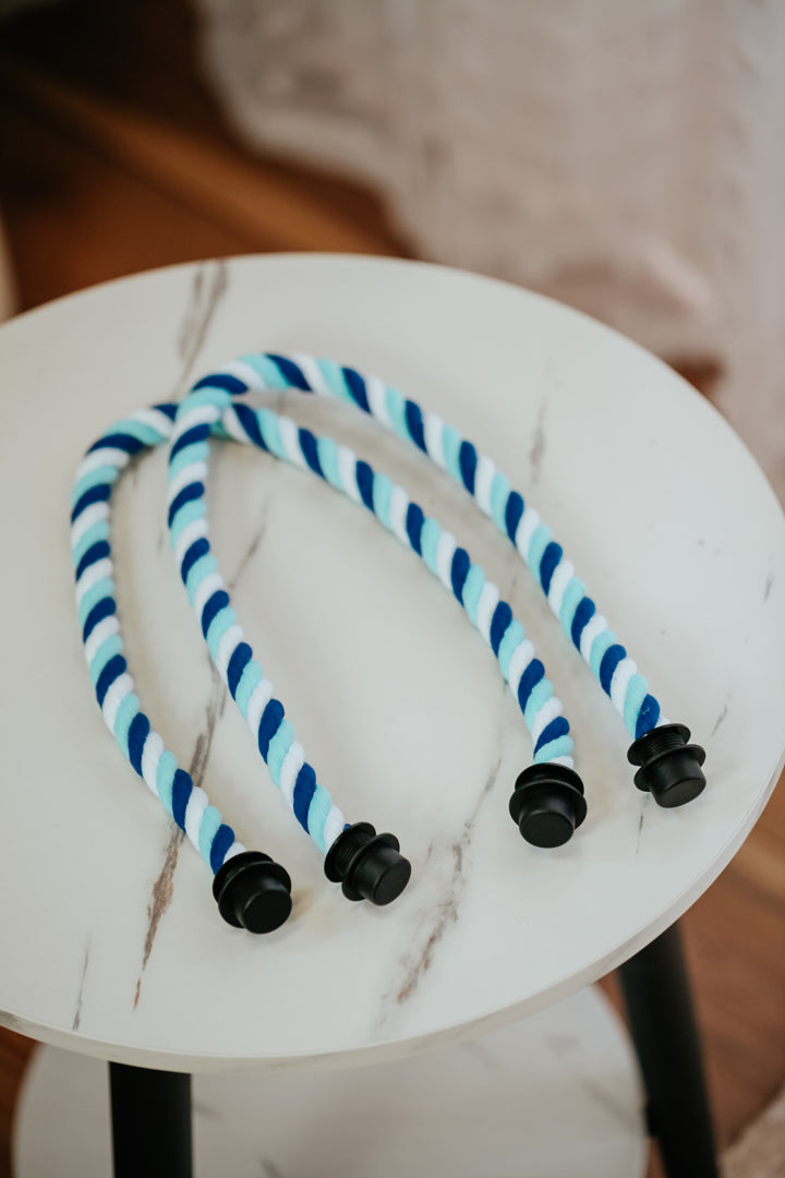 rope blue aqua white versa tote interchangeable strap