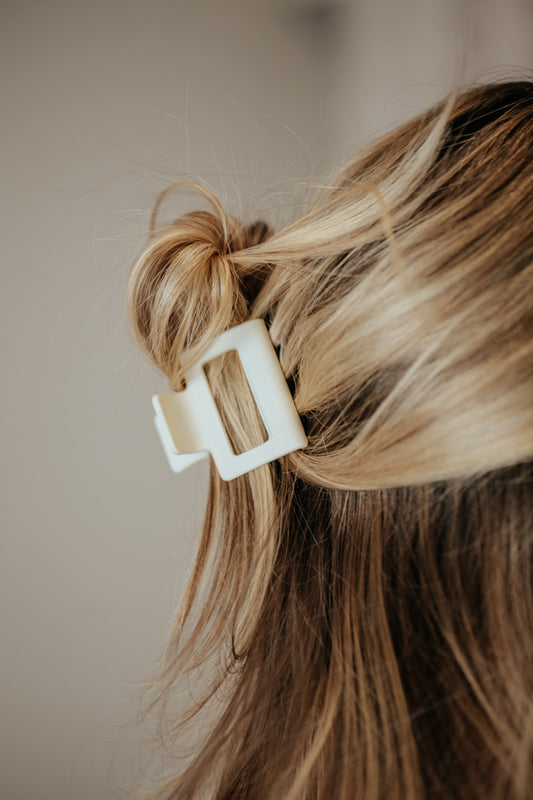 ivory square claw hair clip