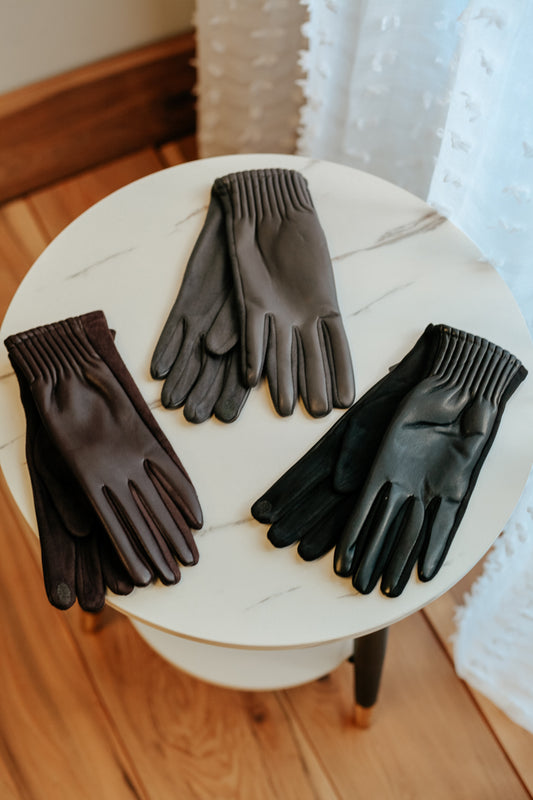 Faux Leather Gloves